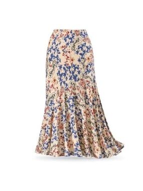 The Pyramid Collection Floral Paisley Maxi Skirt L